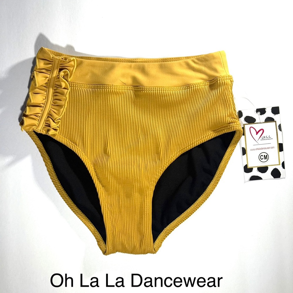 Oh La La Dancewear Yellow High-Waisted Dance Shorts